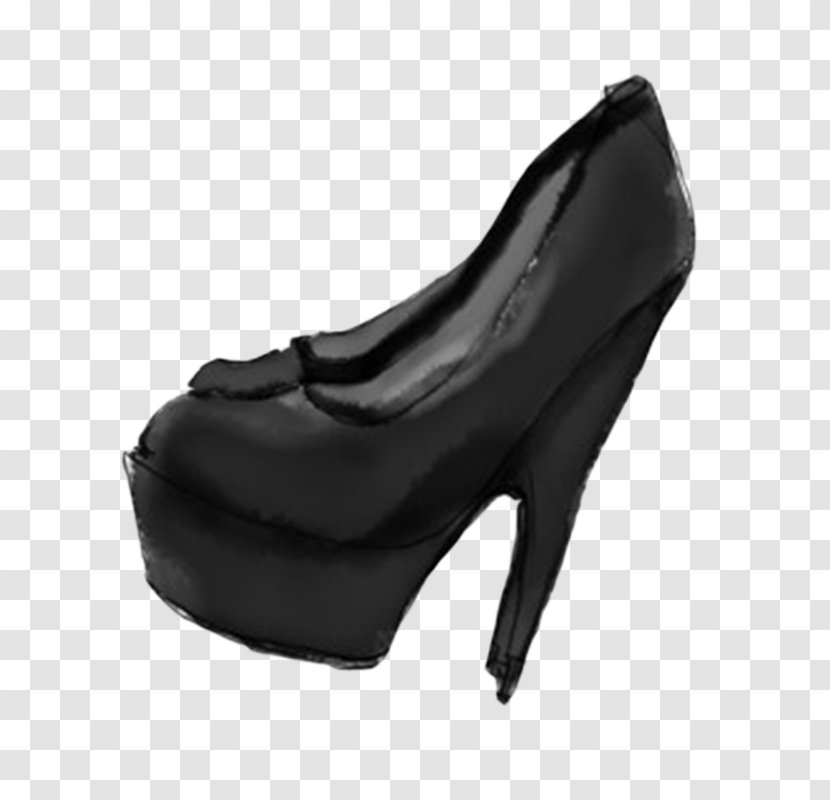 High-heeled Footwear Download Illustration - Heart - Hand-drawn Black High Heels Transparent PNG