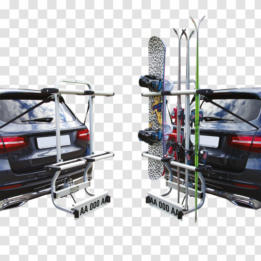Car Skiing Snowboard Tow Hitch - Trailer Transparent PNG
