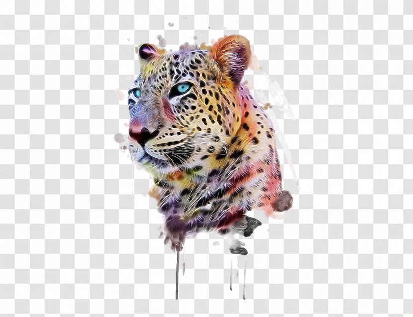 Leopard T-shirt Animal Print Illustration - Watercolor Painting - Hand-painted Cheetah Transparent PNG