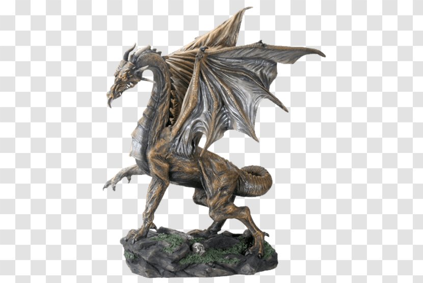 Statue Figurine - Mythical Creature - Dragon Bronze Transparent PNG