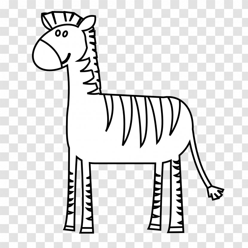 Zebra Black And White Drawing Clip Art - Organism Transparent PNG