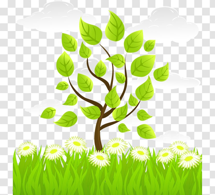 Euclidean Vector Stock Illustration - Art - Green Grass And Trees Transparent PNG