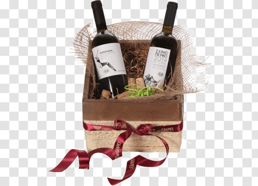 Food Gift Baskets Wine Hamper Bottle - Wooden Basket Transparent PNG