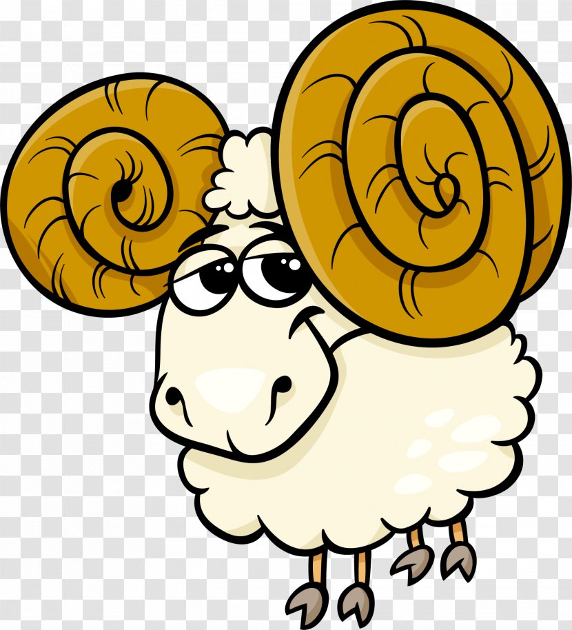 Aries Astrological Sign Zodiac Horoscope Illustration - Astrology - Yellow Cartoon Goat Transparent PNG