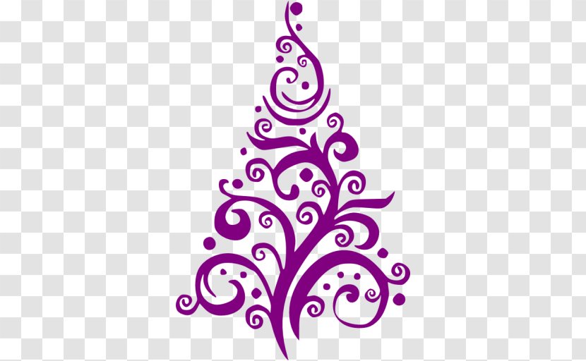 Christmas Tree Card - Decal - Purple Transparent PNG