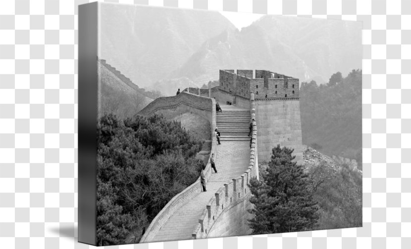 Great Wall Of China Black And White Monochrome Photography - Castle Transparent PNG