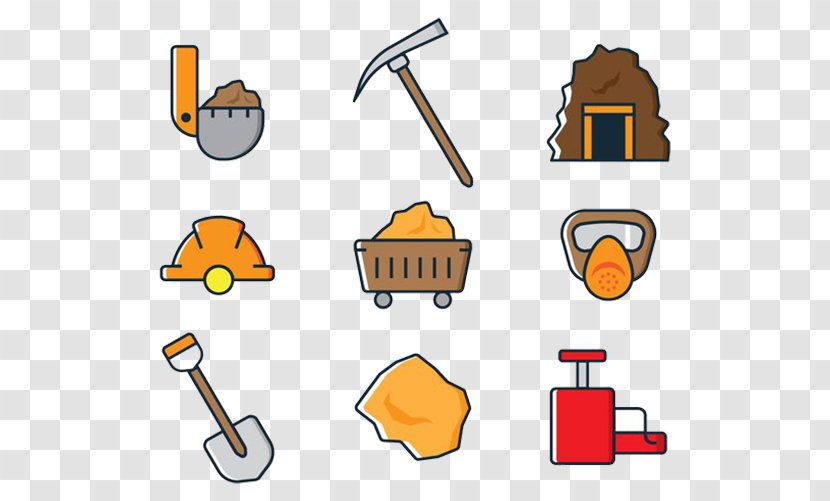 Gold Mining Coal Icon - Ax Shovel Helmets Transparent PNG