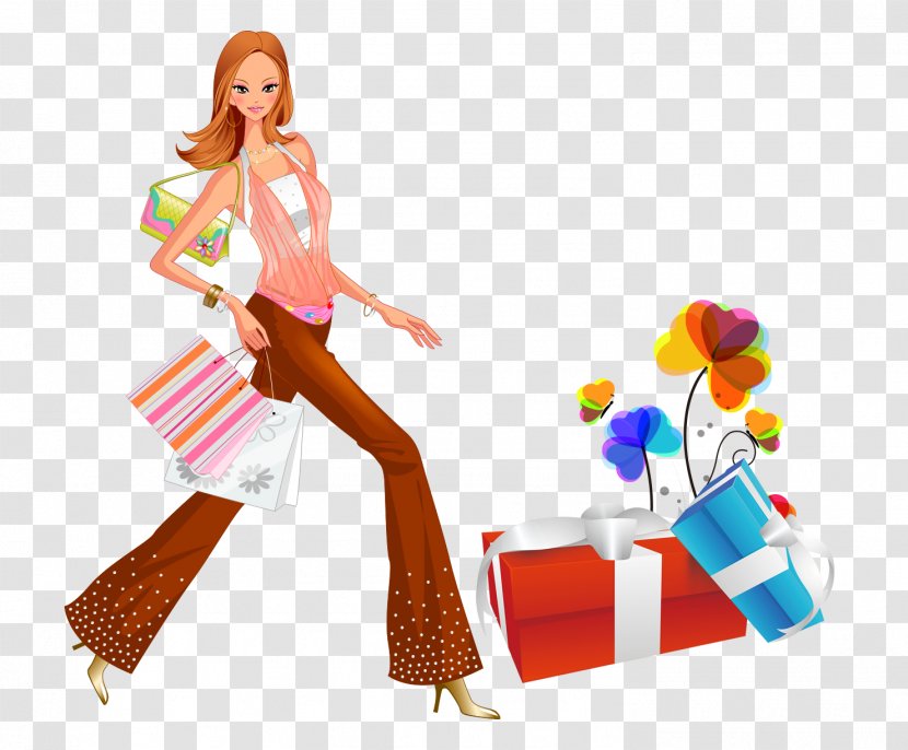 Shopping Woman Sticker Illustration - Human Behavior Transparent PNG