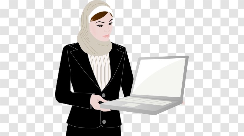 Laptop Woman Business Muslim Transparent PNG
