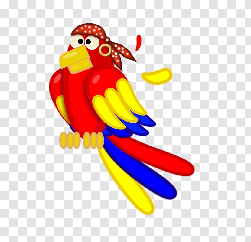 Parrot Macaw Clip Art - Wing - Cartoon Hand Colored Transparent PNG