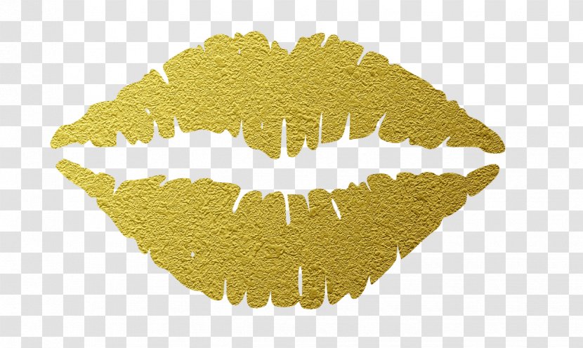 Lip Kiss Clip Art - Lipstick - Gold Glitter Transparent PNG