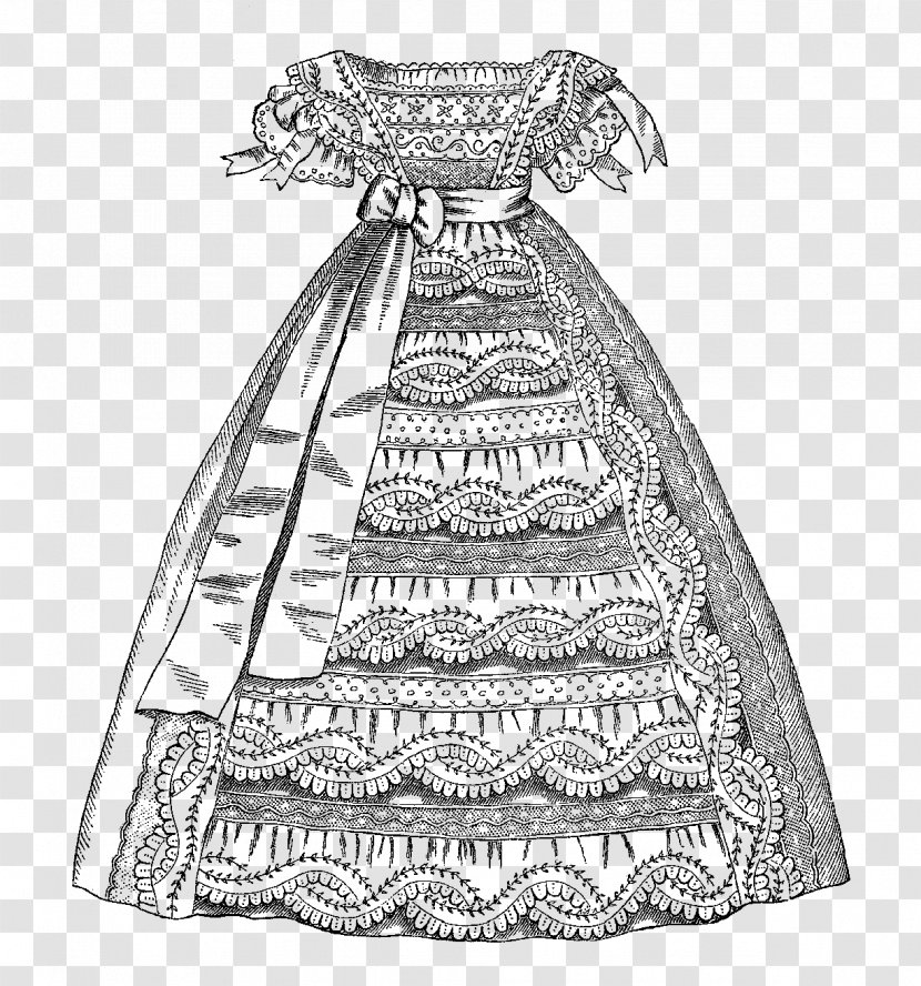 Dress Drawing Baptismal Clothing Clip Art - Fashion Design - Christening Transparent PNG