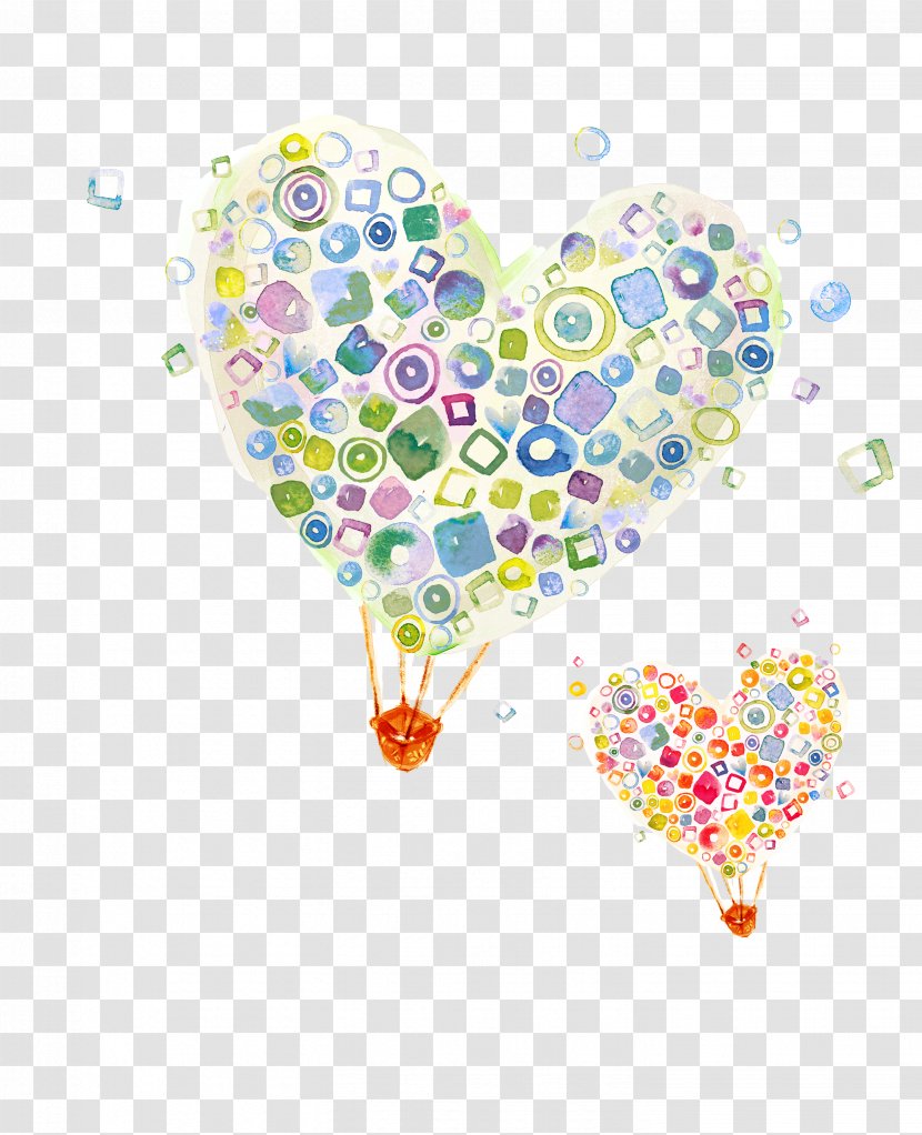 Cartoon Balloon Heart Illustration - Text - Love Hot Air Vector Transparent PNG