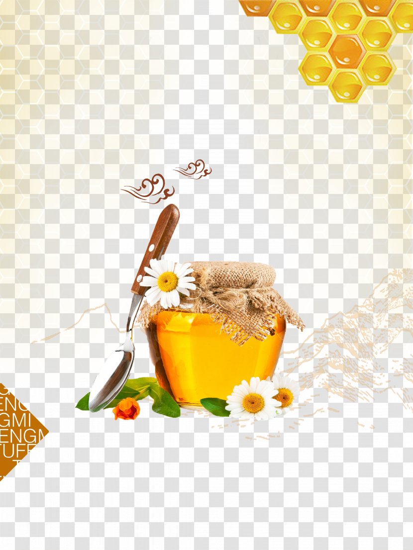 Pancake Marmalade Honey Bee Clip Art - Honeycomb - Design Transparent PNG