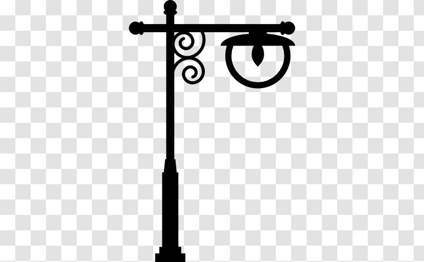 Street Light Lighting Fixture - Black And White - Post Transparent PNG