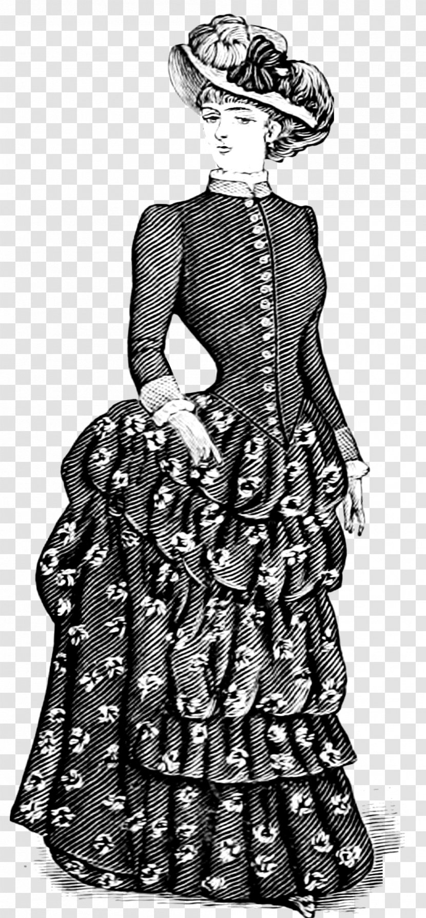 Vintage Clothing Drawing - Gown - Ladies Dress Transparent PNG