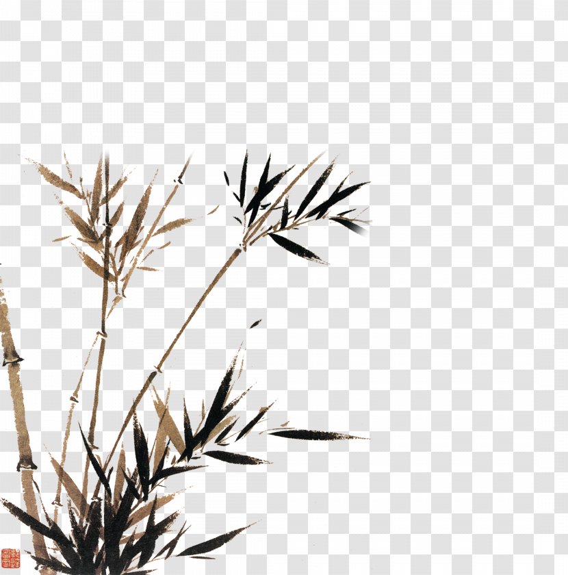 Bamboo Chinese Painting Ink Wash - Plant - Decorative Background Transparent PNG