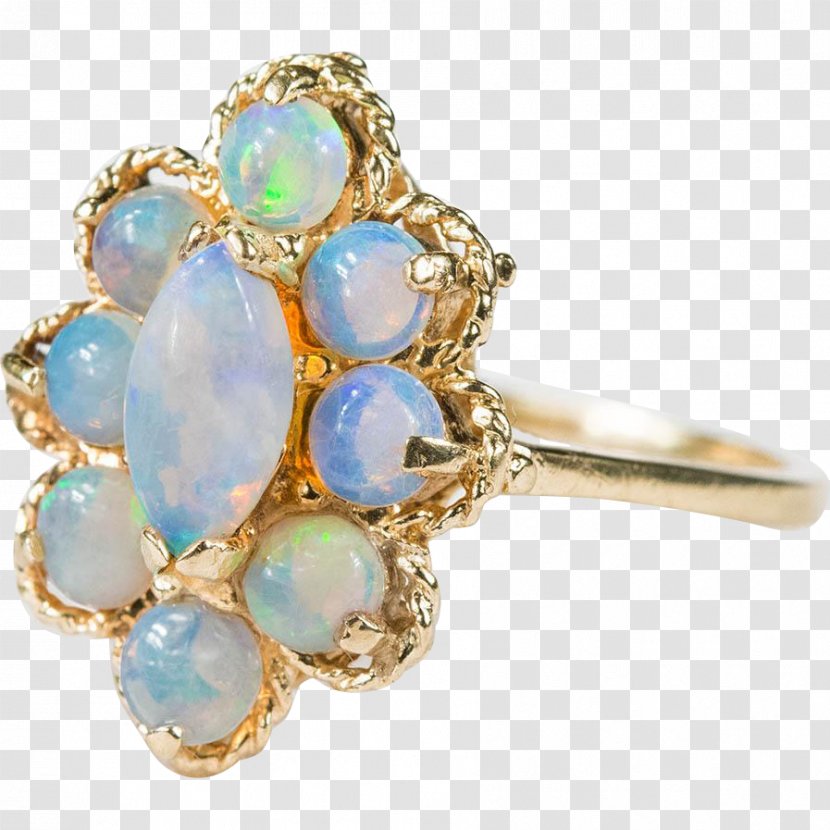 Opal Ring Jewellery Wedding Ceremony Supply Turquoise - Diamond Transparent PNG