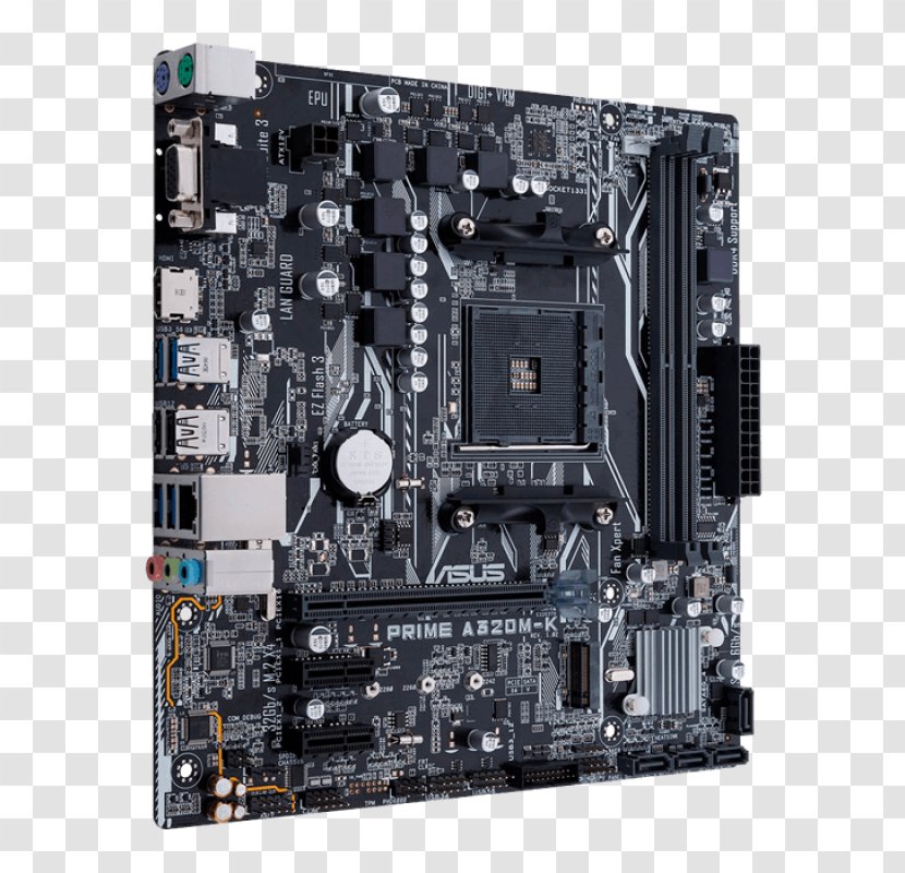 Socket AM4 MicroATX Motherboard PRIME A320M-K ASUS - Advanced Micro Devices - Computer Hardware Transparent PNG