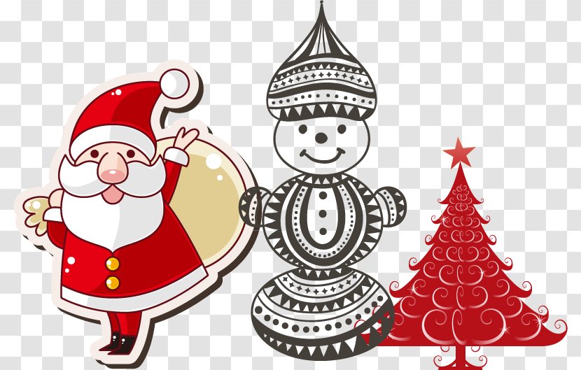 Santa Claus Christmas Ornament Tree Illustration - Snowman Transparent PNG