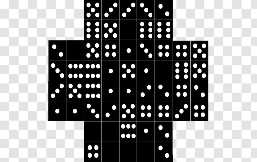 Dice Line Point Angle Font - White - Dominoes Transparent PNG