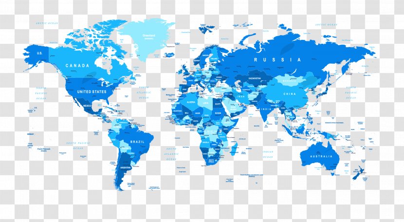 Globe World Map - Blue Of The Vector Material Transparent PNG