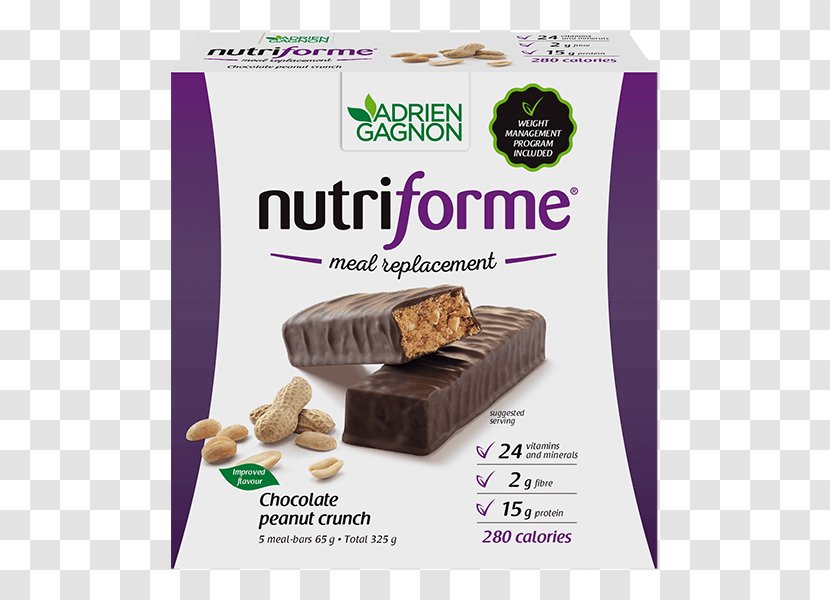 Chocolate Bar Fudge Adrien Gagnon Nutriforme Meal Replacement Bars Peanut Crunch - Coffee Ad Transparent PNG