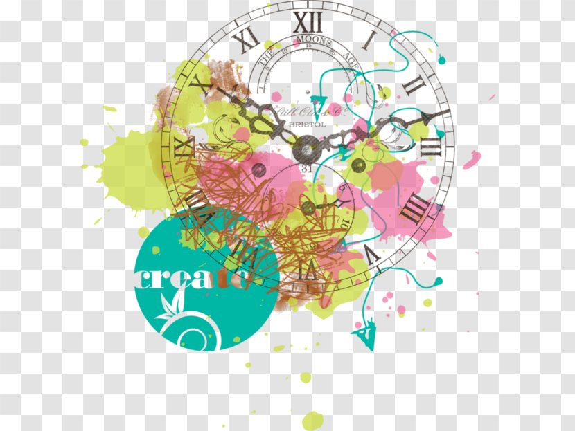 Graffiti Clock Illustration Transparent PNG