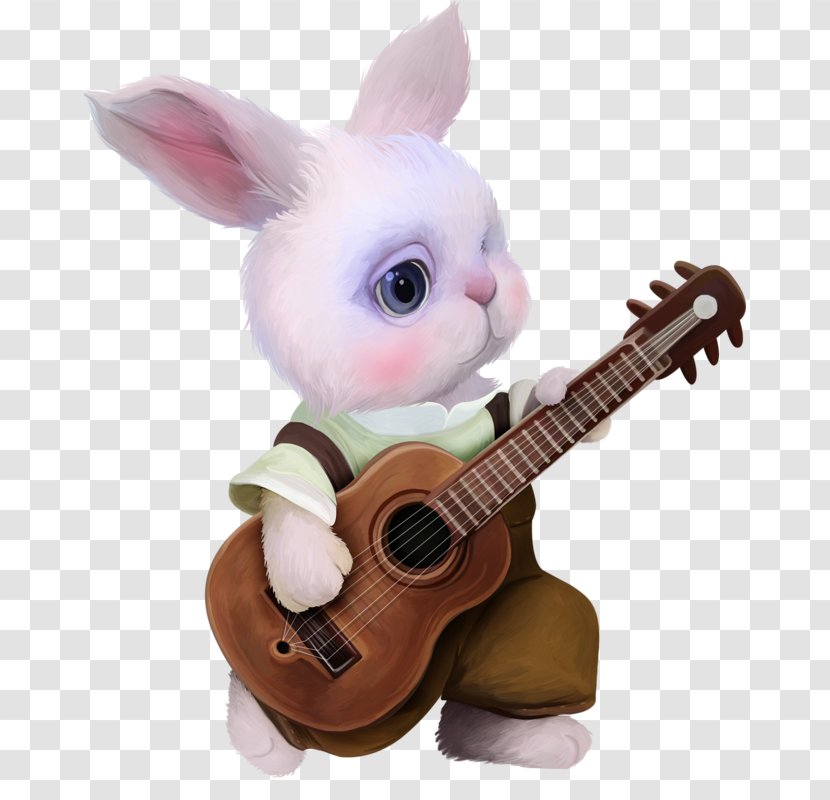 Rabbit Courtship - Cartoon - Guitar Bunny Transparent PNG