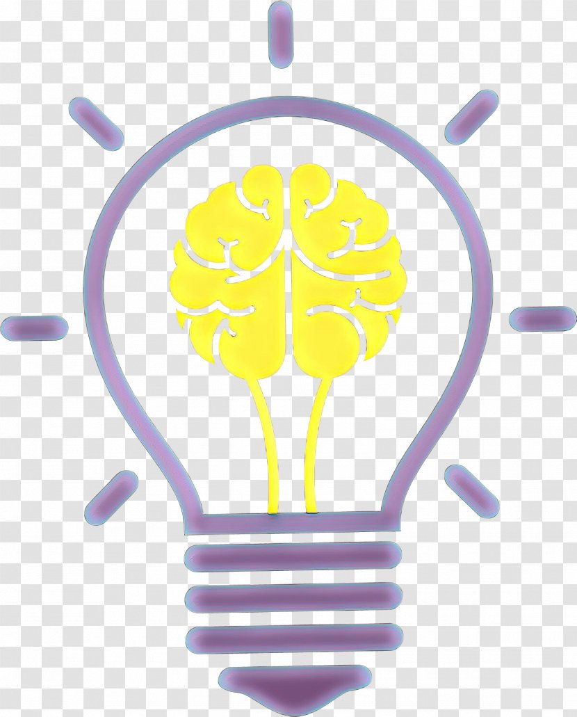 Light Bulb Cartoon - Human Brain - Plant Violet Transparent PNG