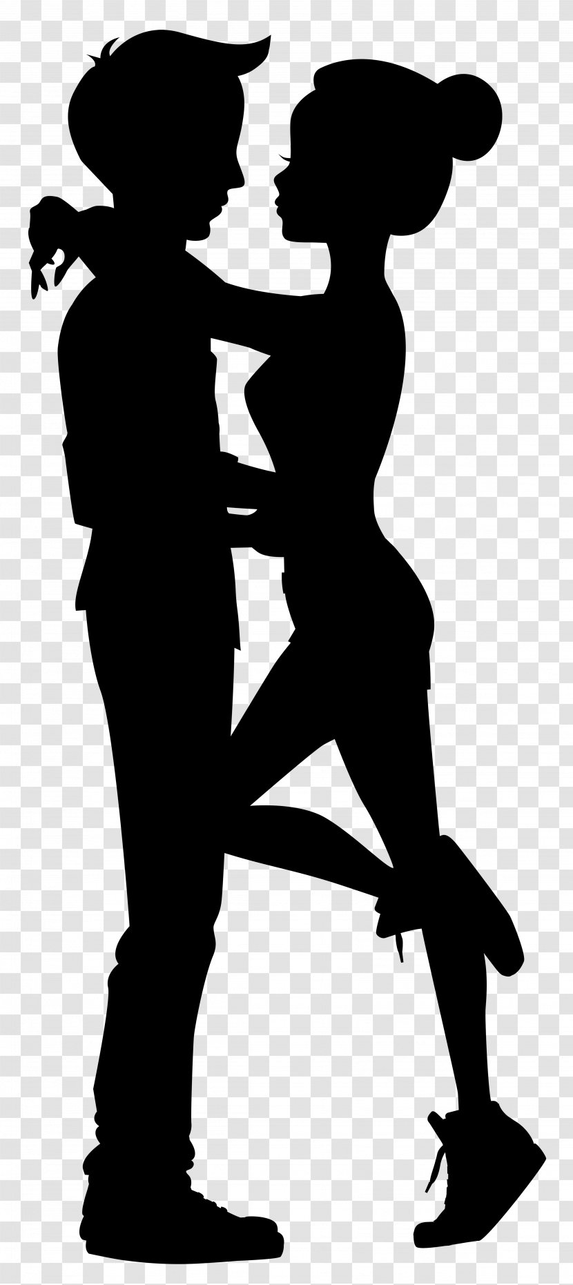 Silhouette Drawing Clip Art - Royalty Free - Cute Couple Silhouettes Image Transparent PNG