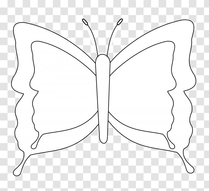 Line Art Butterfly Black And White Coloring Book Drawing Transparent PNG
