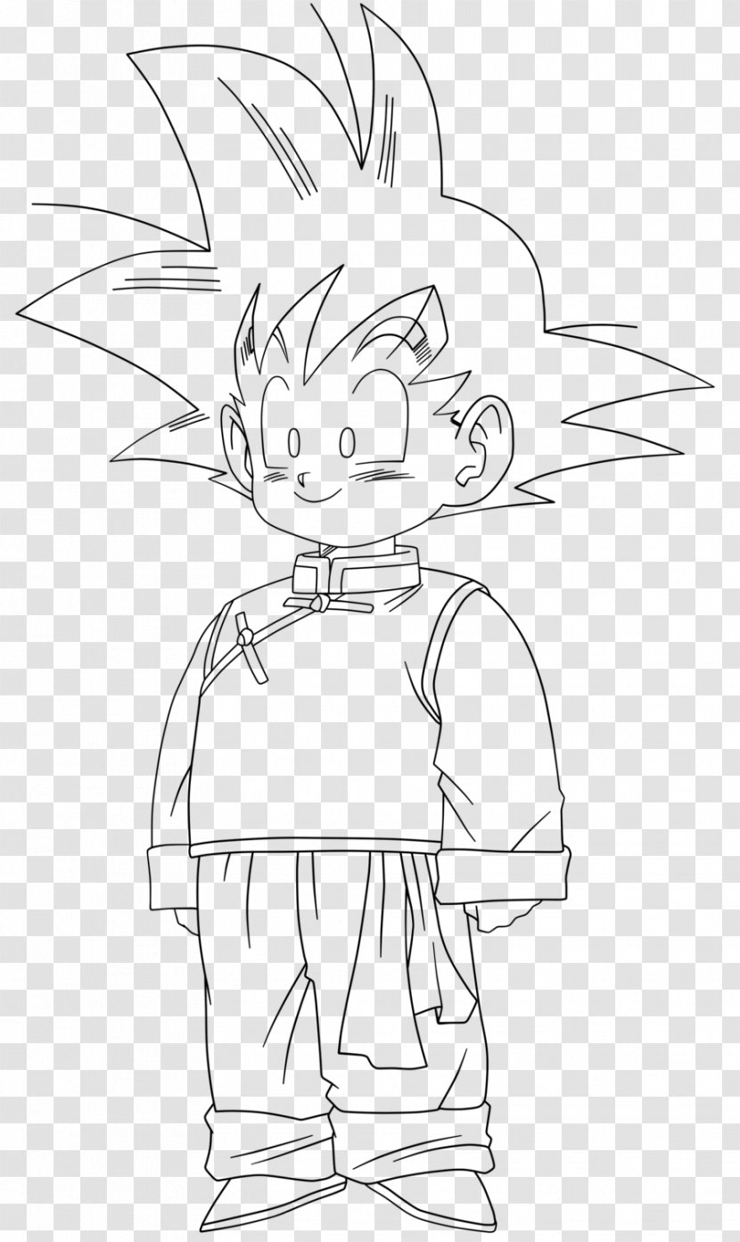 Line Art Goten Drawing /m/02csf - Standing - Dragon Ball With Color Transparent PNG