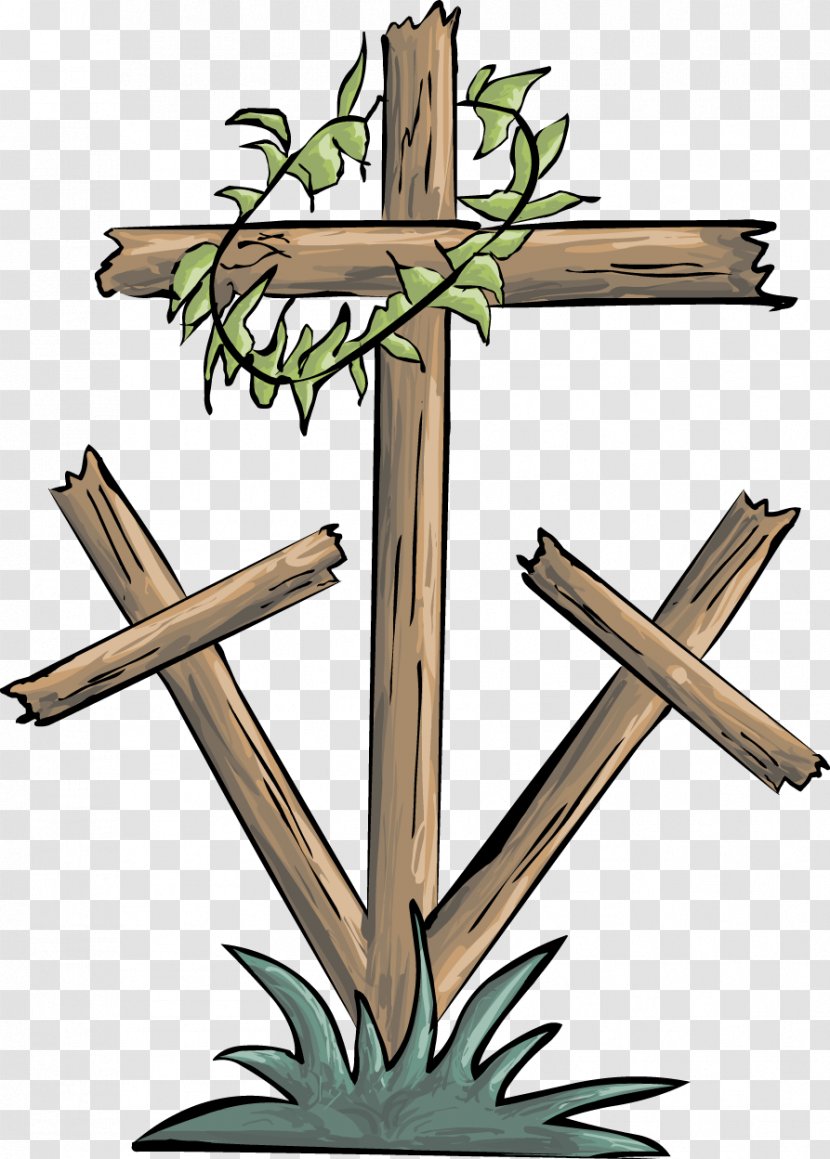 Good Friday Christian Cross Crown Of Thorns Clip Art - Plant Stem Transparent PNG
