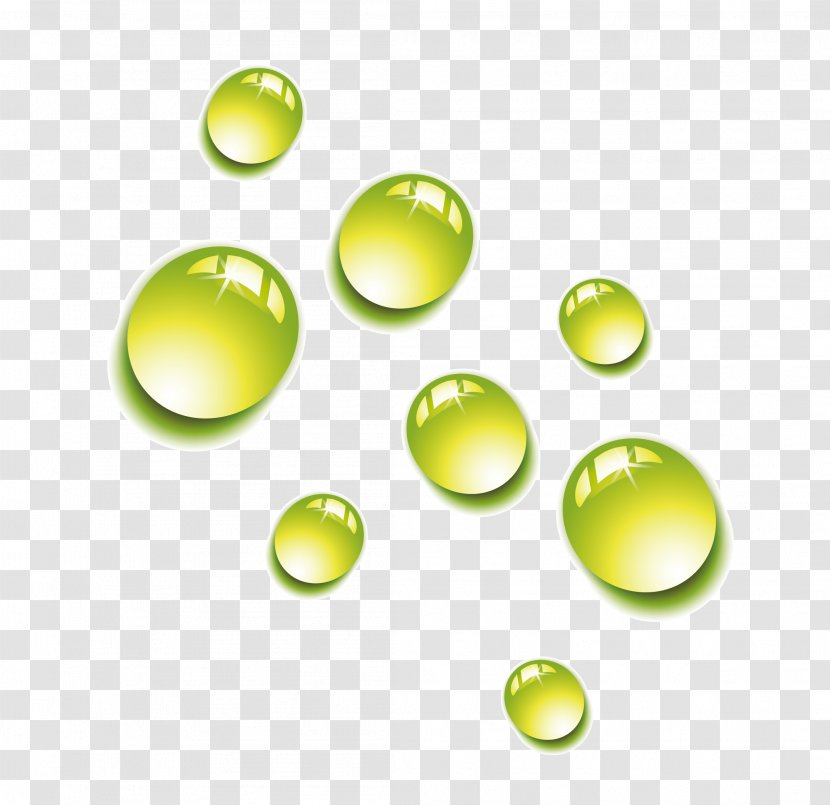 Green Drop 3D Computer Graphics Euclidean Vector - Sphere - Water Droplets Transparent PNG