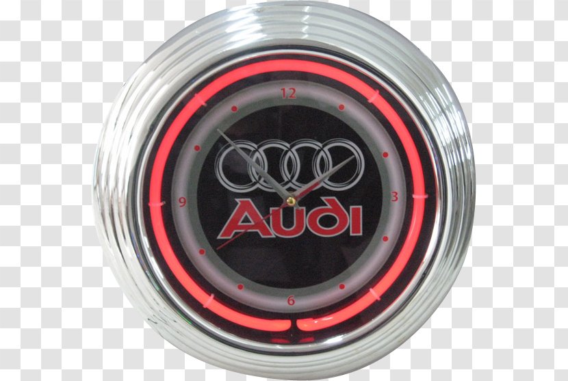 Neon Sign Audi Lighting Lamp - Clock Transparent PNG