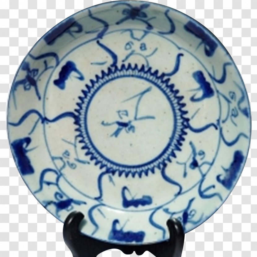 Plate Ceramic Blue And White Pottery Cobalt Saucer - Porcelain Transparent PNG