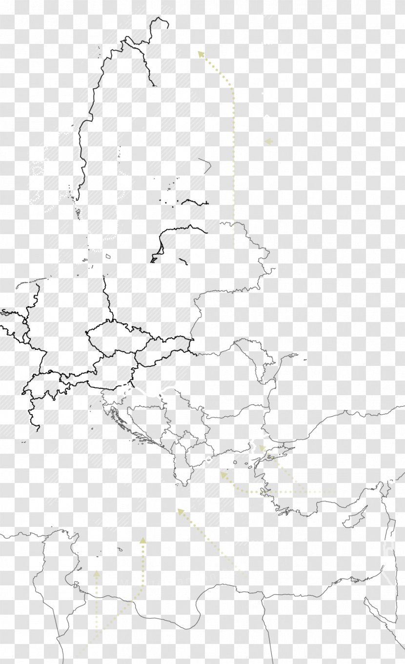 Europe Drawing White Sketch - Black And - European Border Line Image Transparent PNG