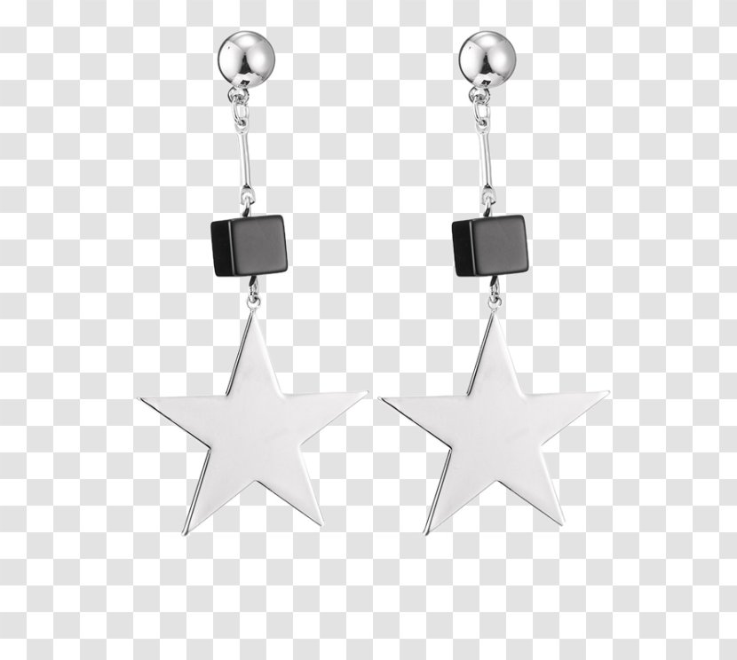 Earring Jewellery Silver Gemstone Necklace - Star Stud Earrings For Men Transparent PNG