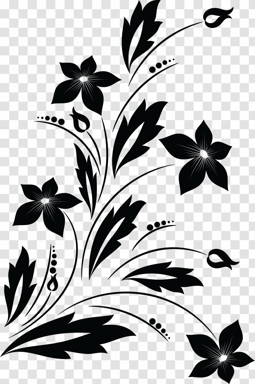 Flower Drawing Black And White Clip Art - Monochrome Photography - Oriental Transparent PNG