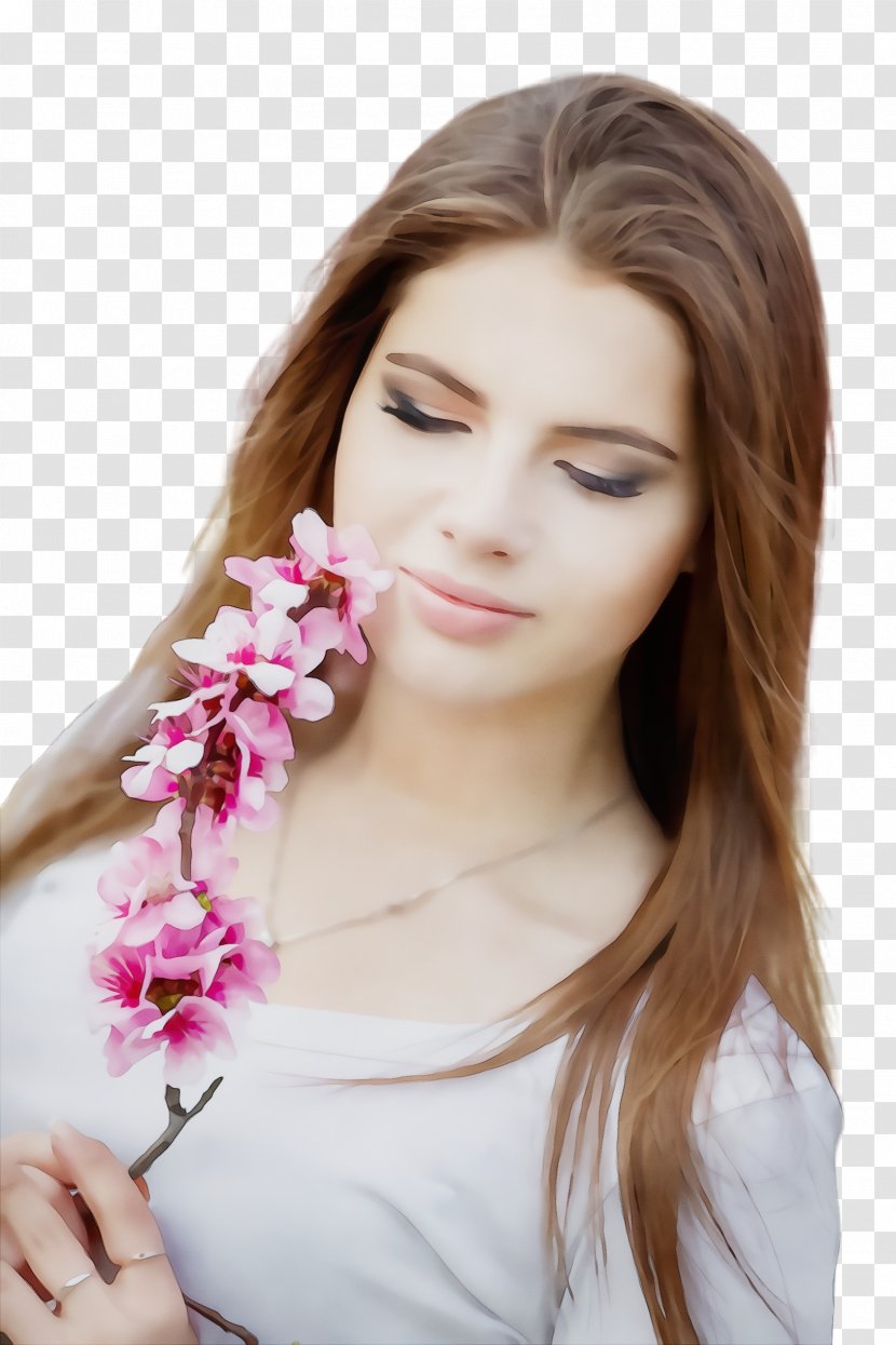 Hair Skin Beauty Hairstyle Pink - Wet Ink - Long Cheek Transparent PNG