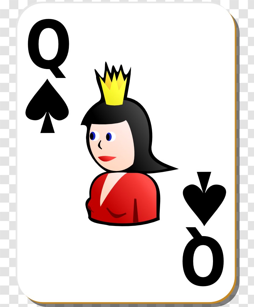 Queen Of Spades Playing Card Clip Art - Smile - Deck Cards Clipart Transparent PNG