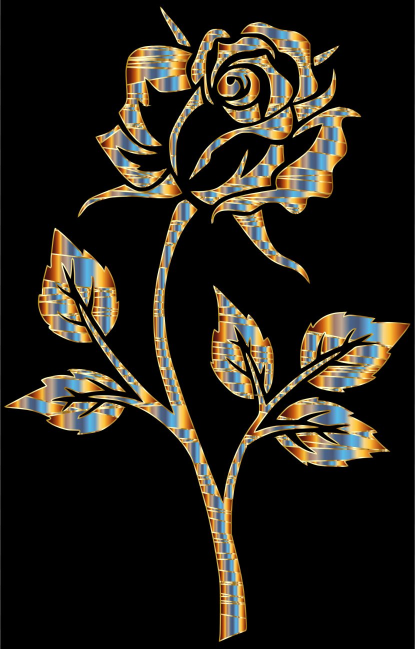Rose Gold Silhouette Clip Art - Petal - Flower Transparent PNG
