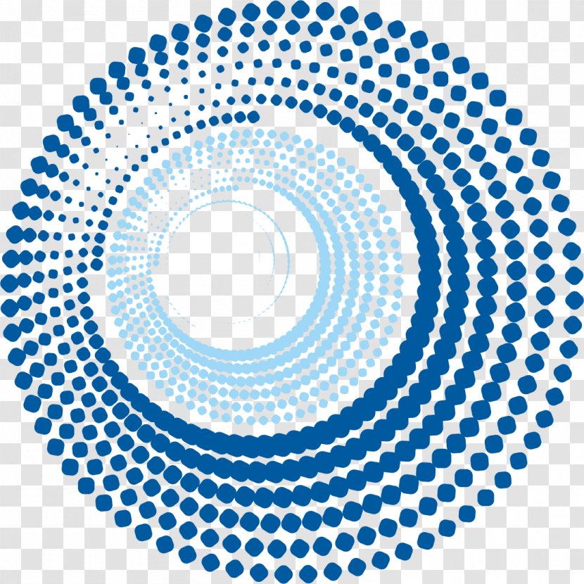 Halftone Royalty-free Circle Illustration - Symmetry - Creative Blue Transparent PNG