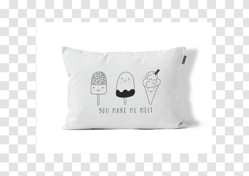 Throw Pillows Textile Cushion Bedding - Pillow - Ice Cream Silhouette Transparent PNG
