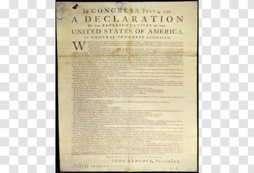Physical History Of The United States Declaration Independence Broadside - Museum Transparent PNG