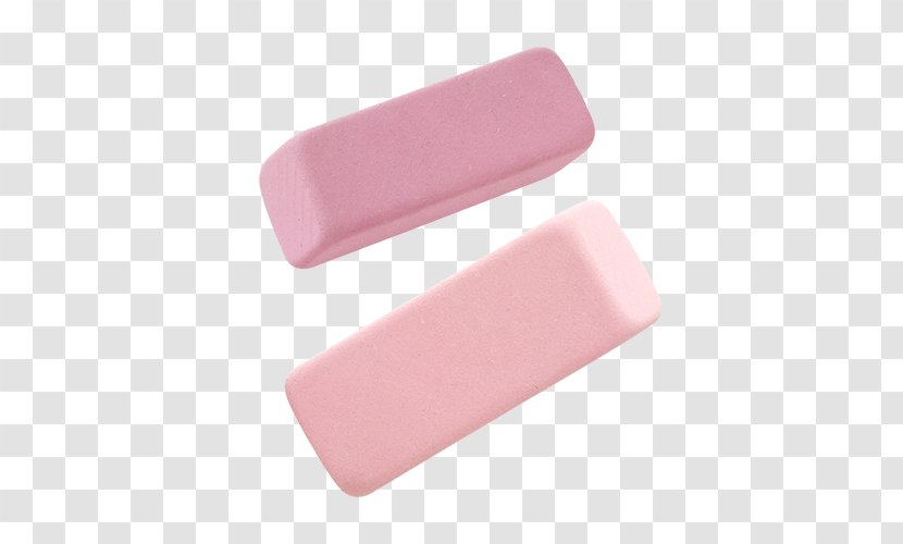 Pink Eraser Stationery Realism - Realistic Transparent PNG