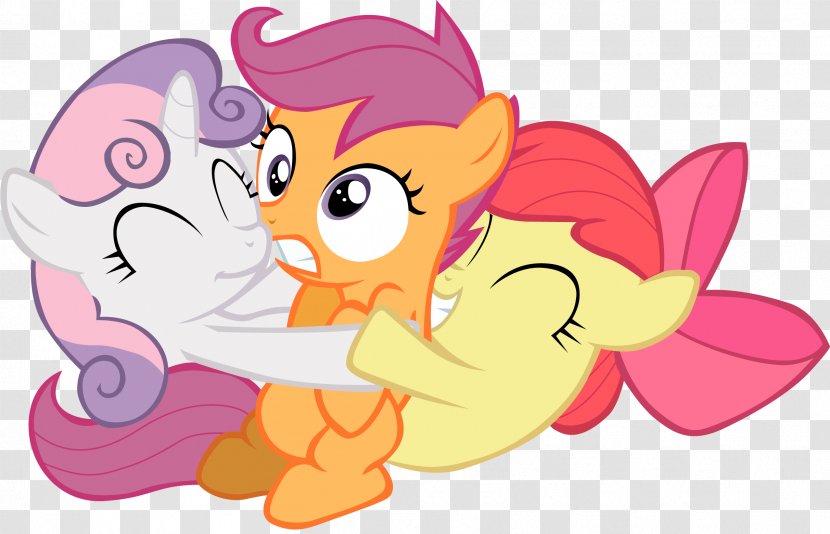 Sweetie Belle Rarity Scootaloo Pony - Frame - Hug Transparent PNG