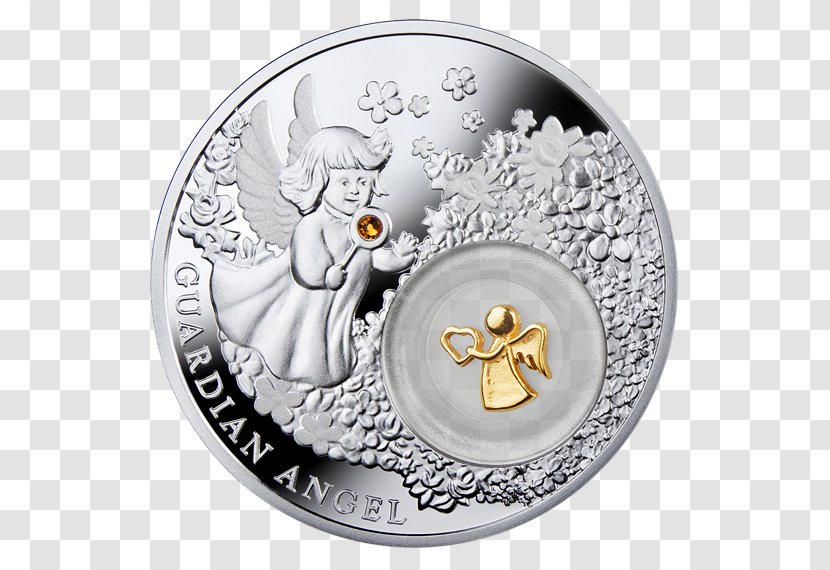 Silver Coin Guardian Angel Niue - Gold Transparent PNG