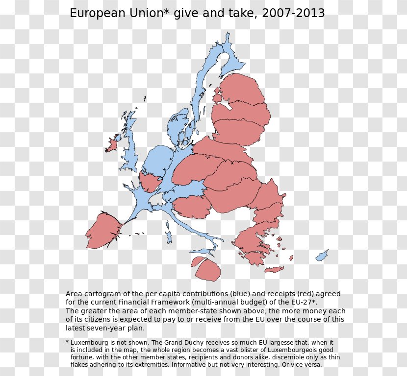 Member State Of The European Union Cartogram Map - Cartoon Transparent PNG